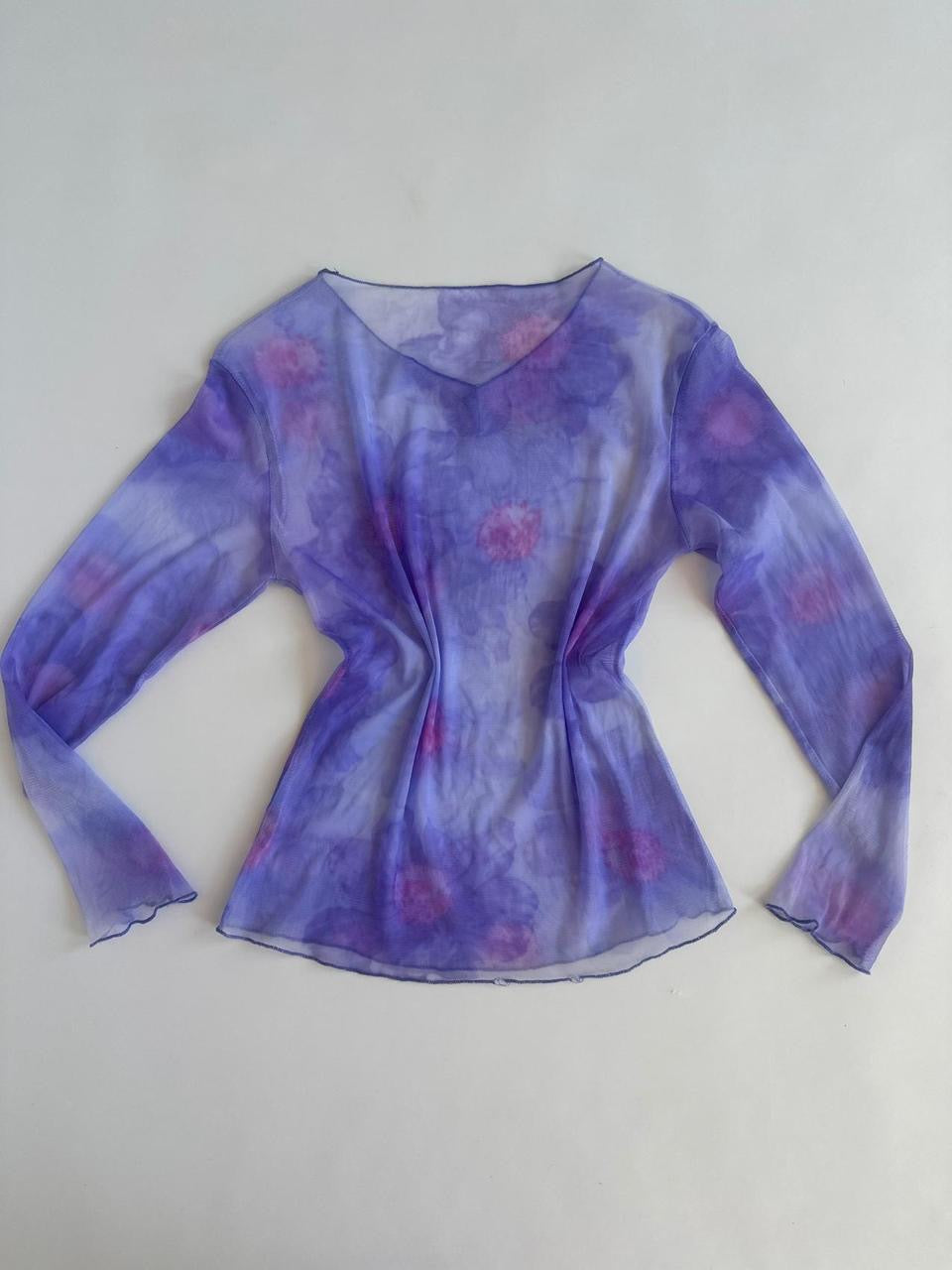 Sheer Floral Mesh Top