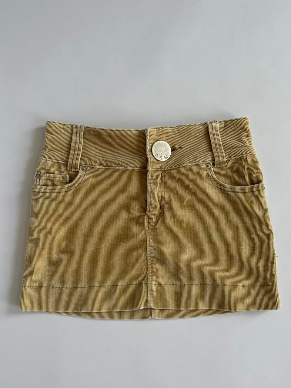 Y2K Beige Cord Mini Skirt