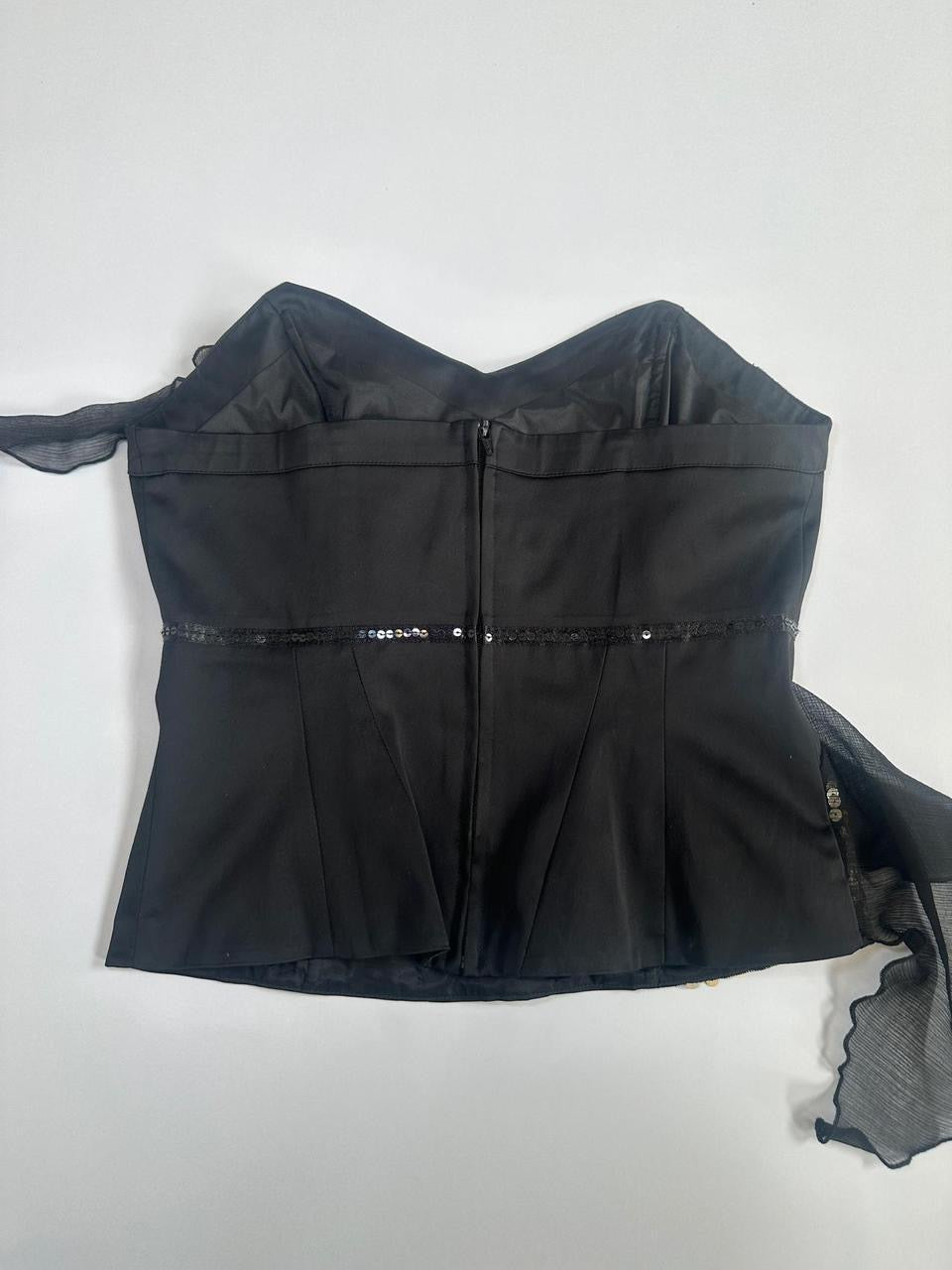 00s Next Black Sequin Corset