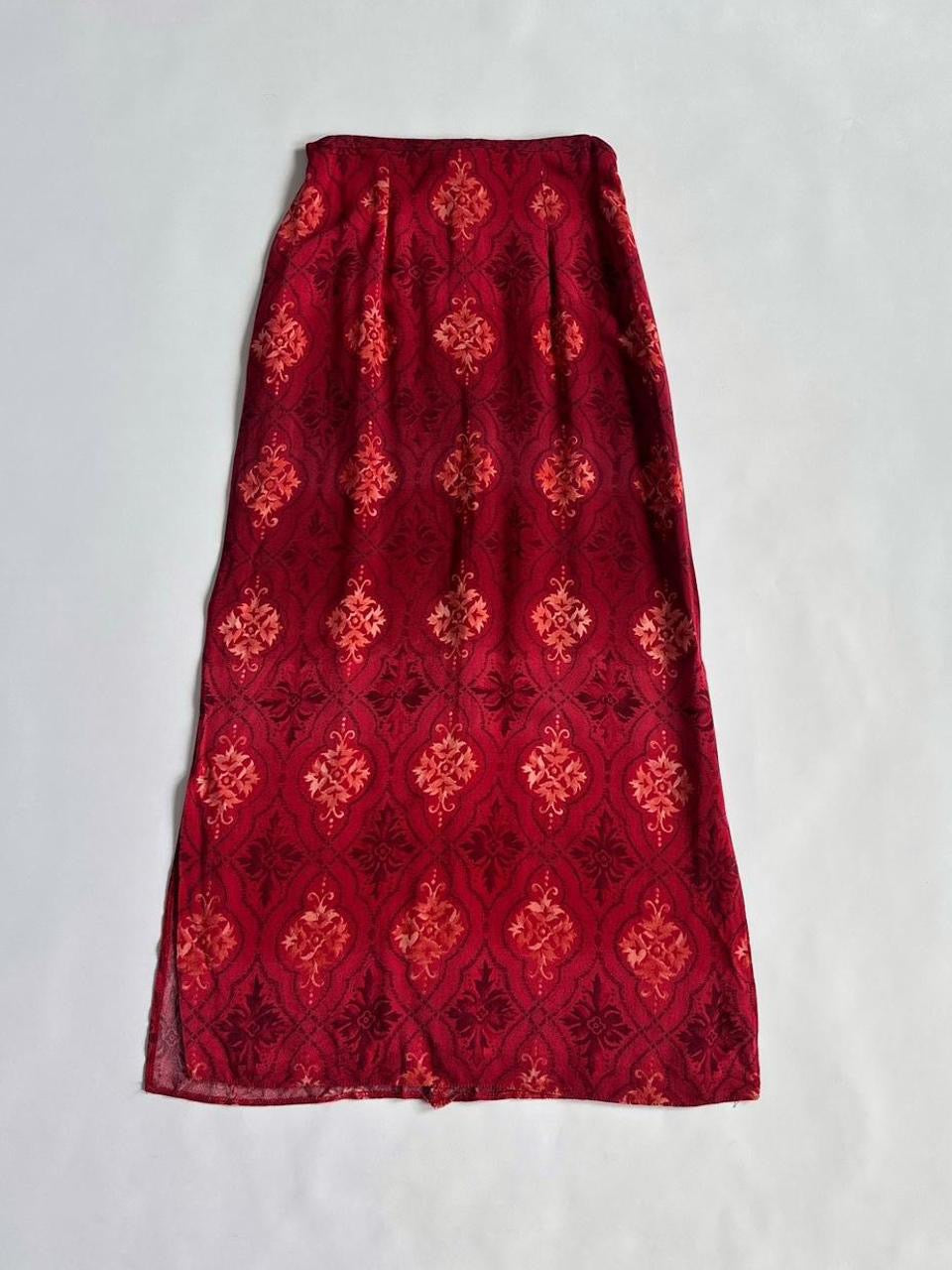 90s New Look Boho Slit Skirt
