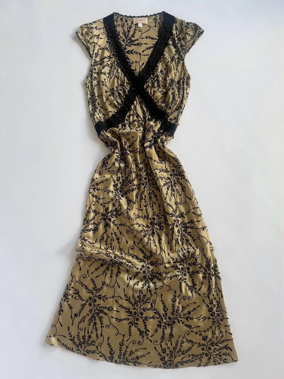 Y2K Gold Silk Anthology Avoca Dress