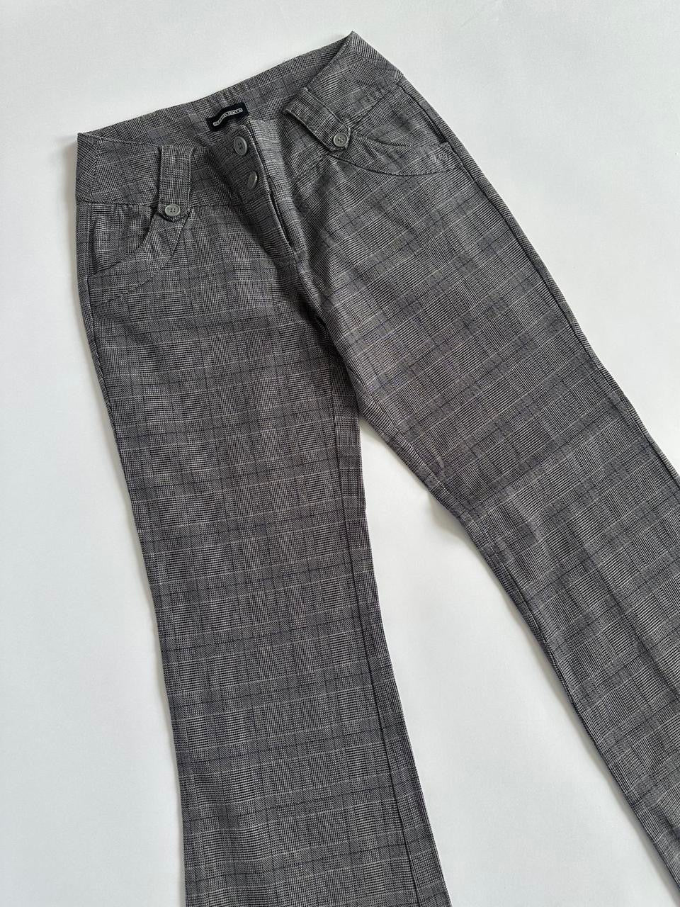 Y2K Grey Check Low Rise Bottoms