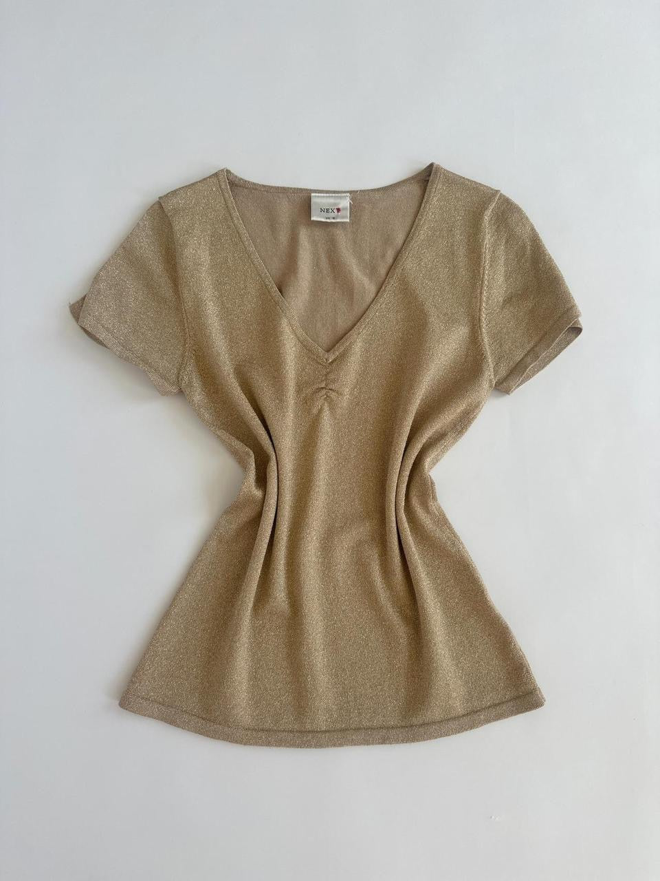 00s Next Gold Glitter Top