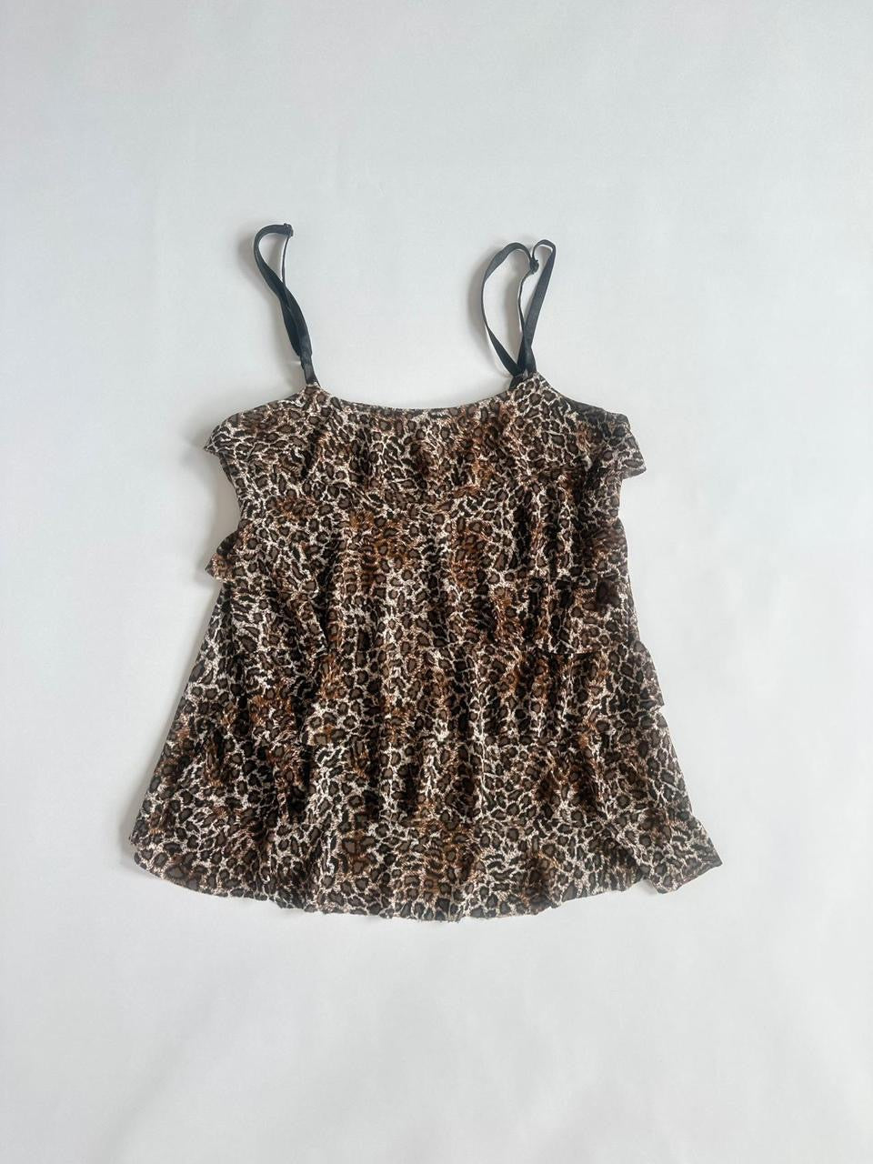 00s Leopard Layered Cami Top