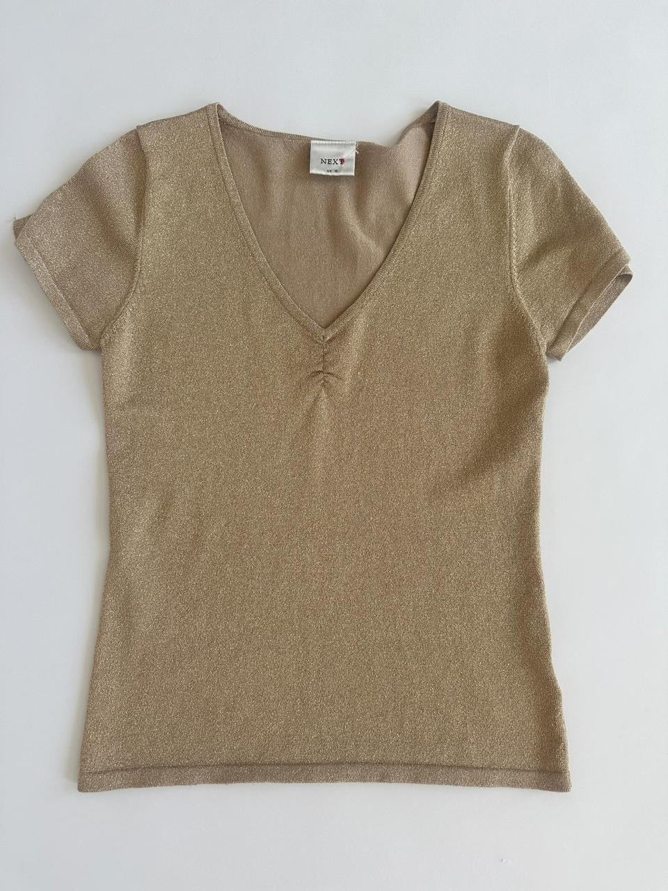 00s Next Gold Glitter Top