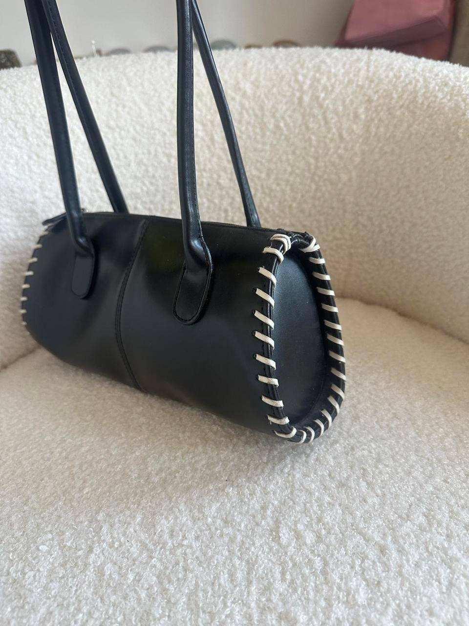 Y2K Overlock Stitch Shoulder Bag