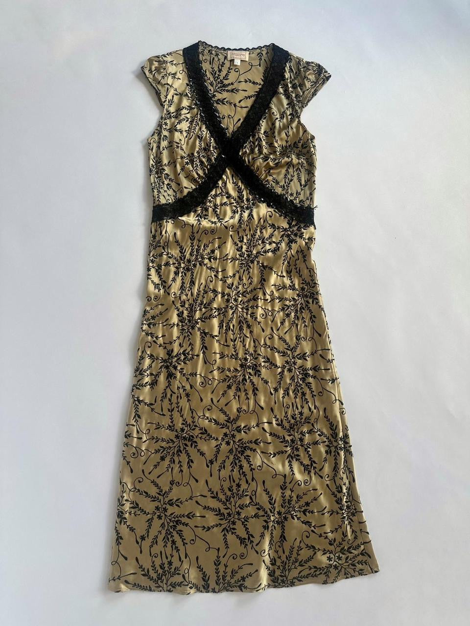 Y2K Gold Silk Anthology Avoca Dress