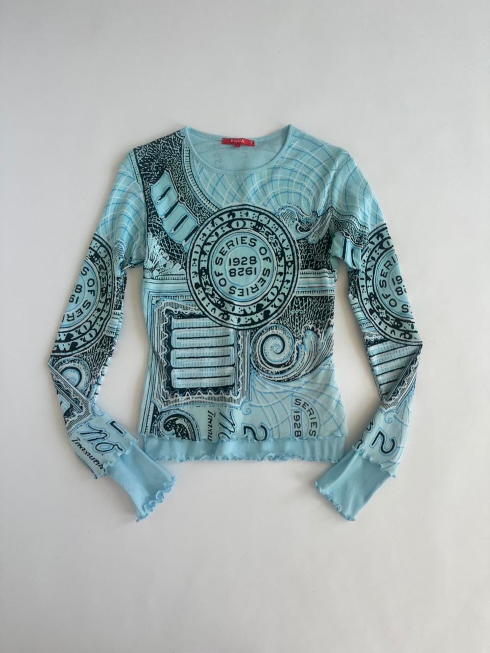 Y2K Noun Paris Graphic Mesh Top