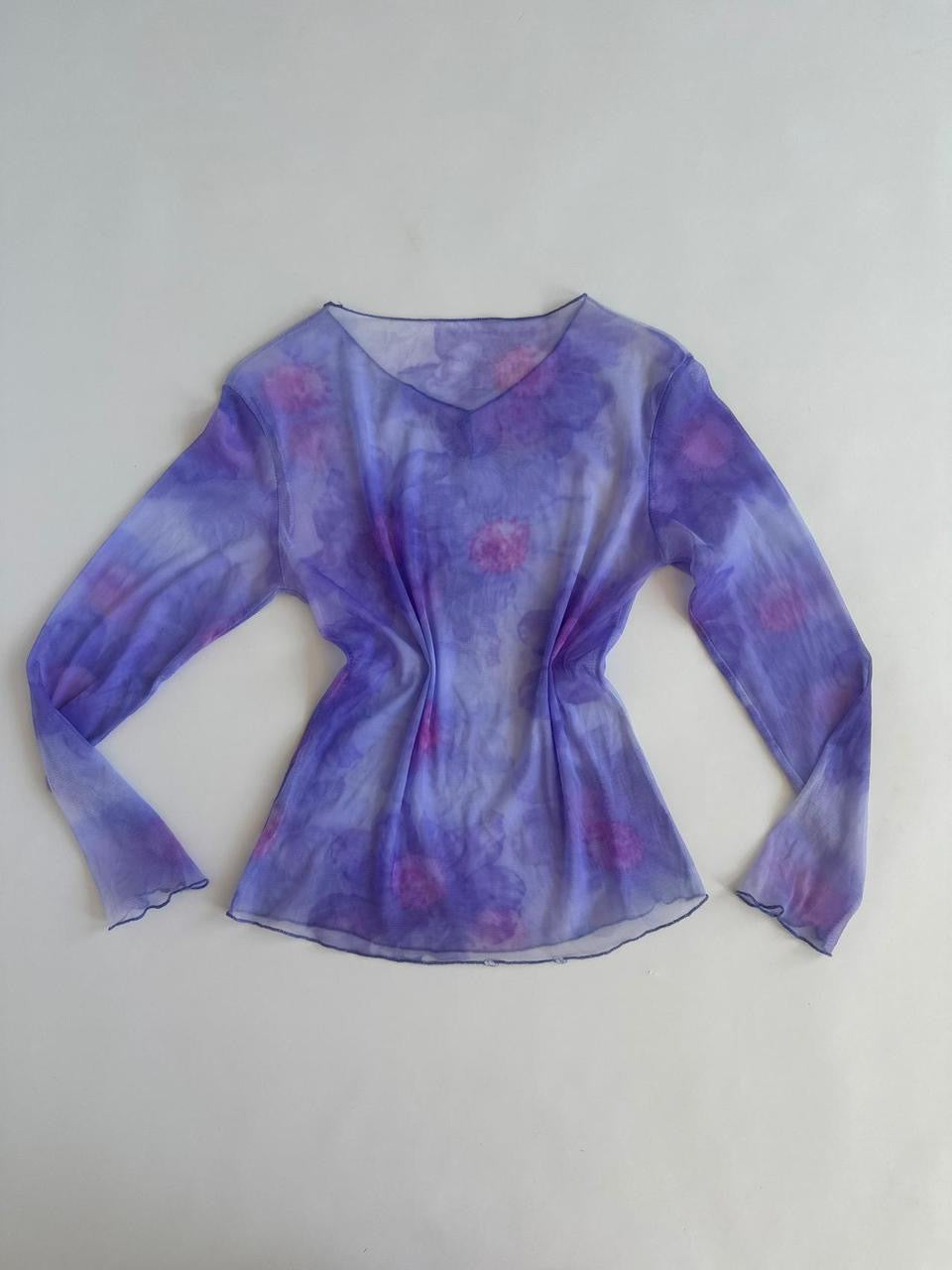 Sheer Floral Mesh Top