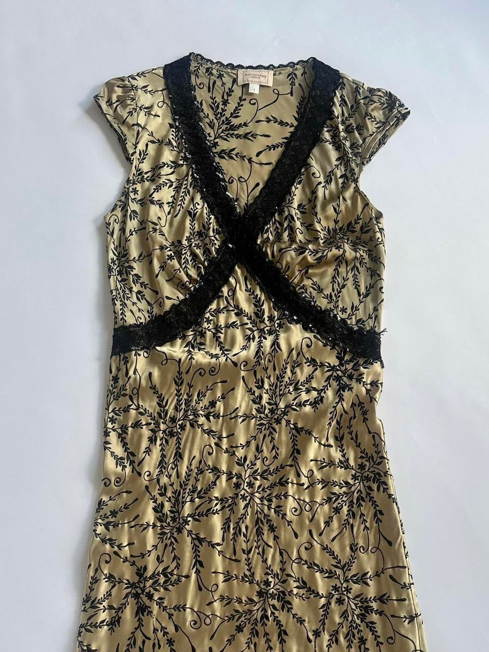 Y2K Gold Silk Anthology Avoca Dress