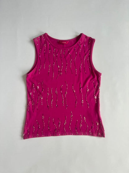 00s Hot Pink Sequin Tank Top