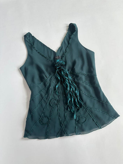 00s Green Sequin Top