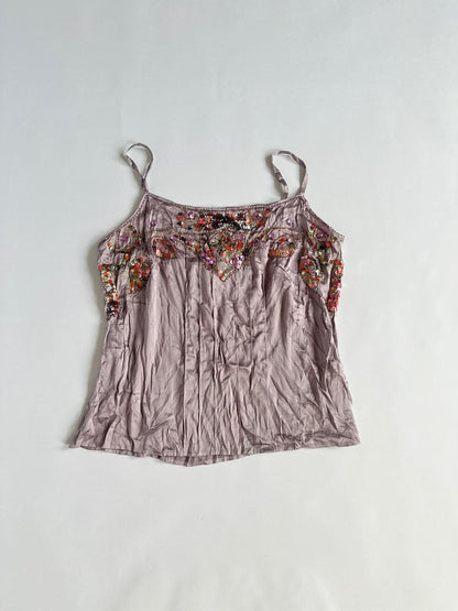 Y2K Silk Embellished Cami Top