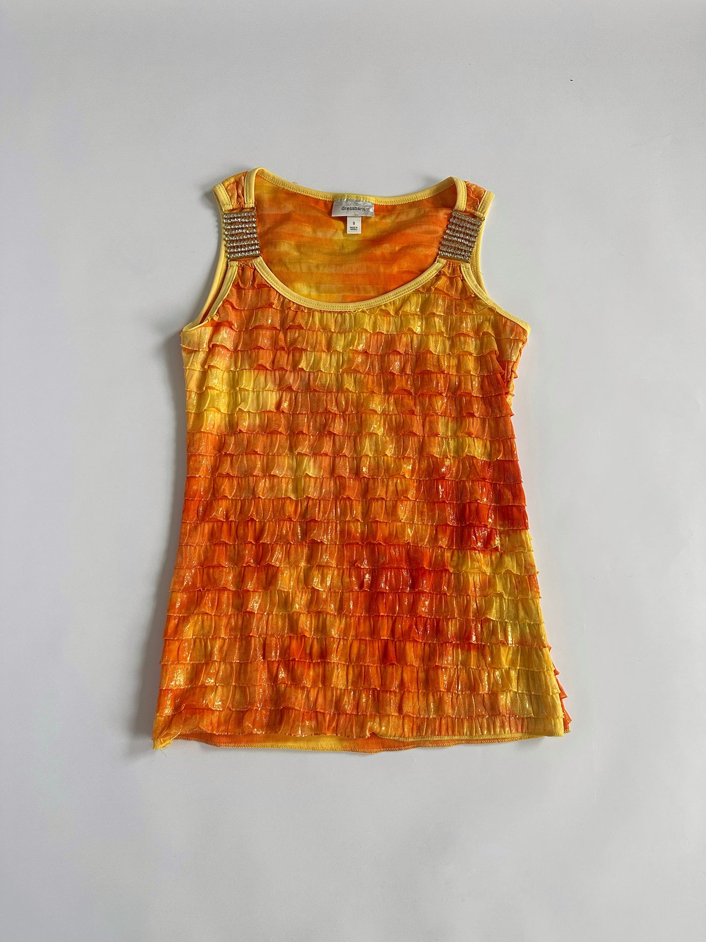 Ombré Irridescent Frill Tank Top