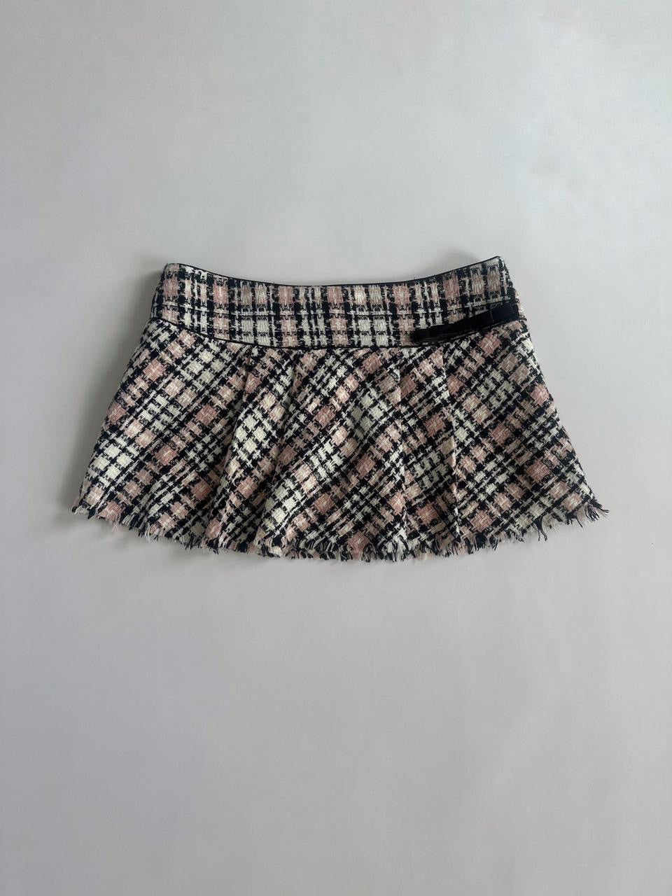 Y2K Jane Norman Boucle Low Rise Mini Skirt
