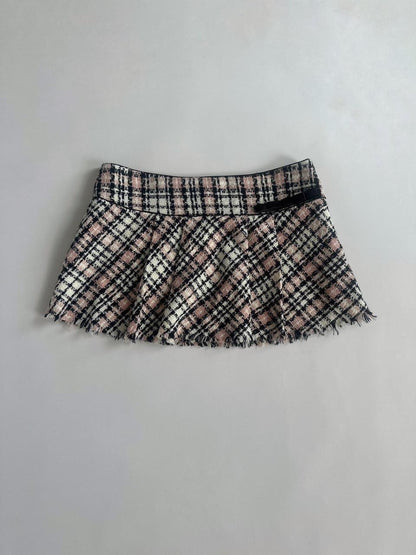 Y2K Jane Norman Boucle Low Rise Mini Skirt