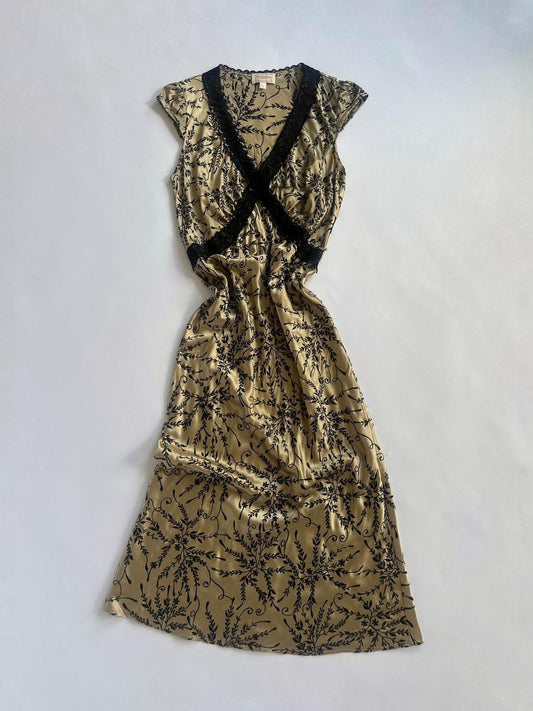 Y2K Gold Silk Anthology Avoca Dress