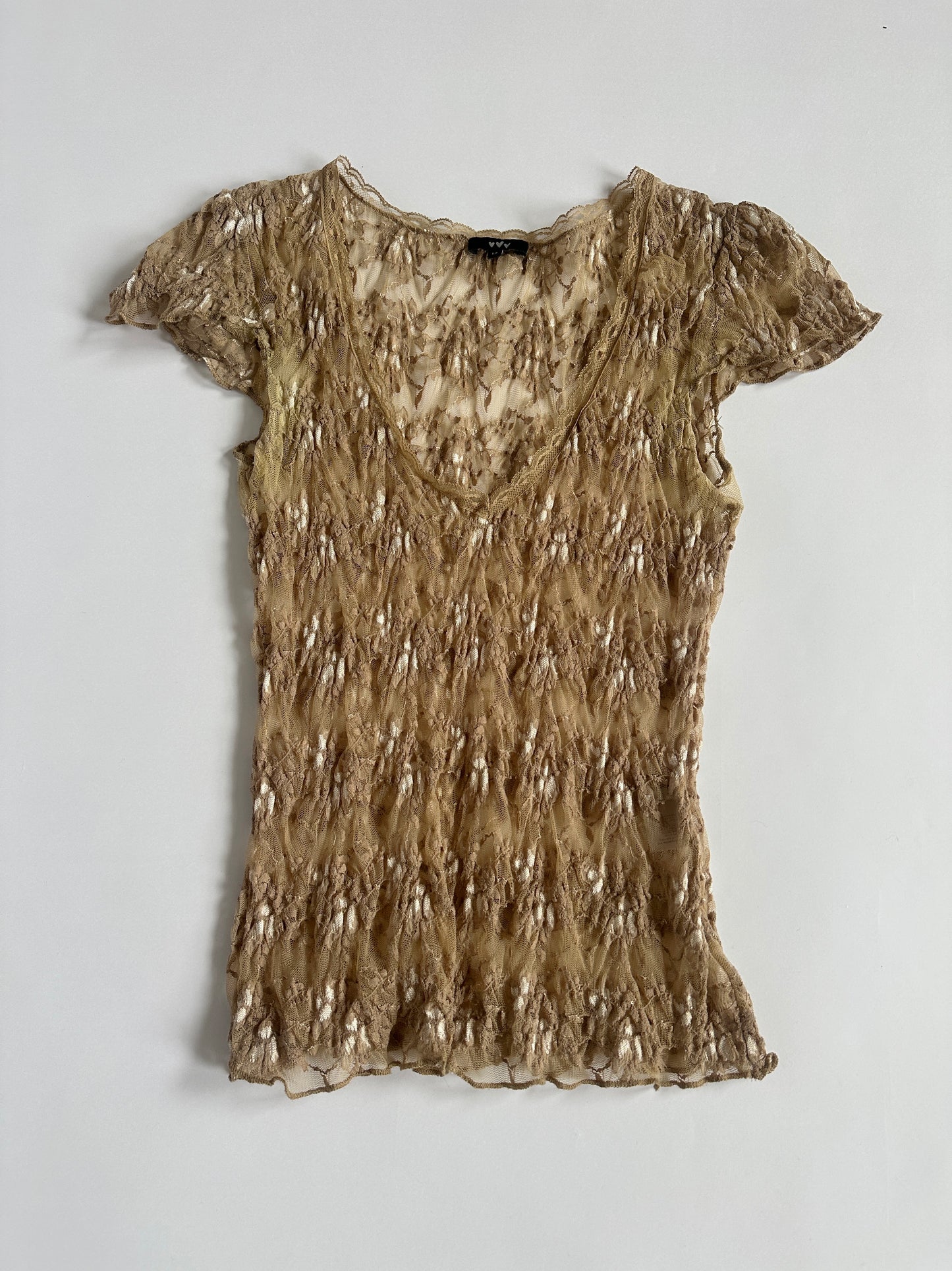 Y2K Sheer Lace Per Una Top