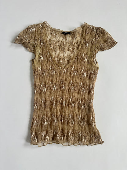 Y2K Sheer Lace Per Una Top