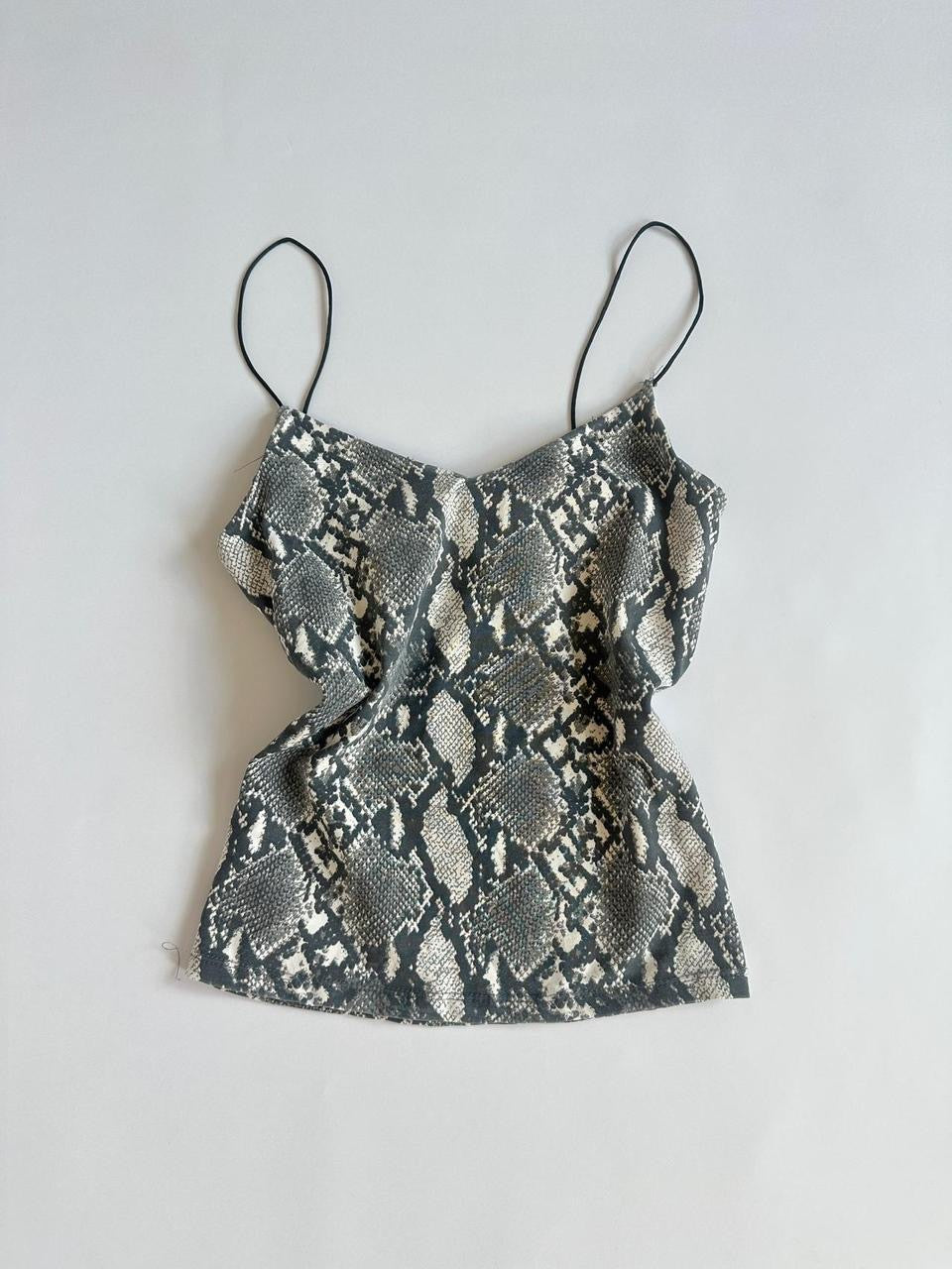 Strappy Grey Snakeskin Cami
