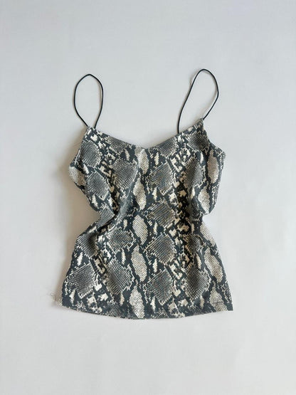 Strappy Grey Snakeskin Cami