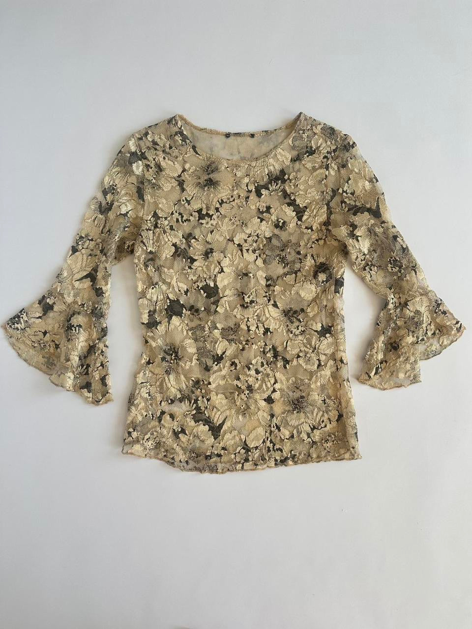 Vintage Gold Lace Top