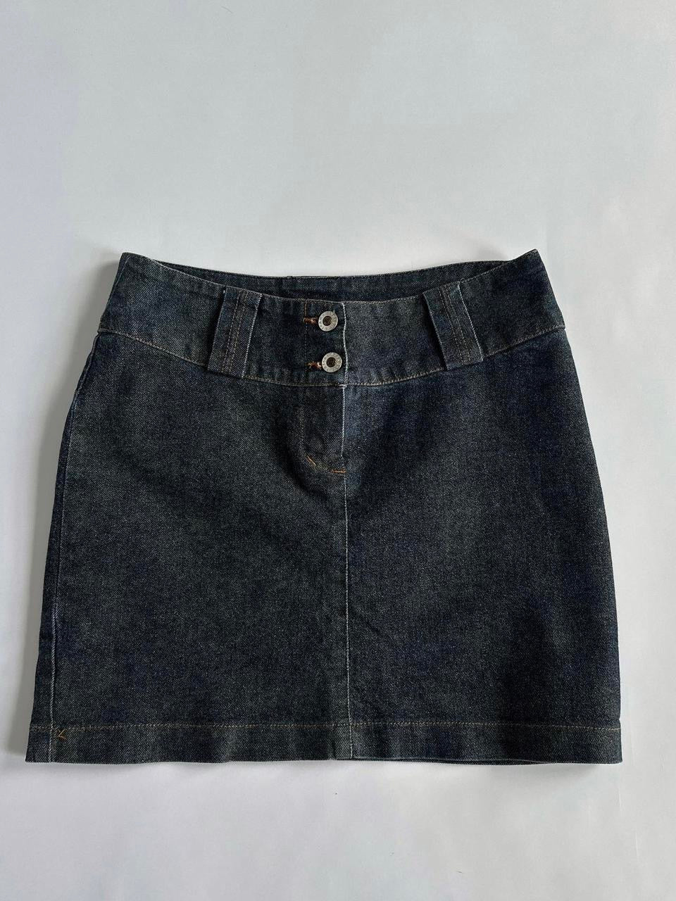 Y2K Dark Denim Glitter Mini Skirt