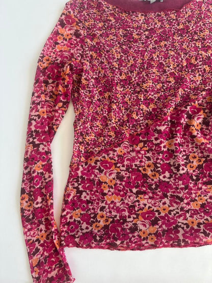 Per Una Floral Mesh Top