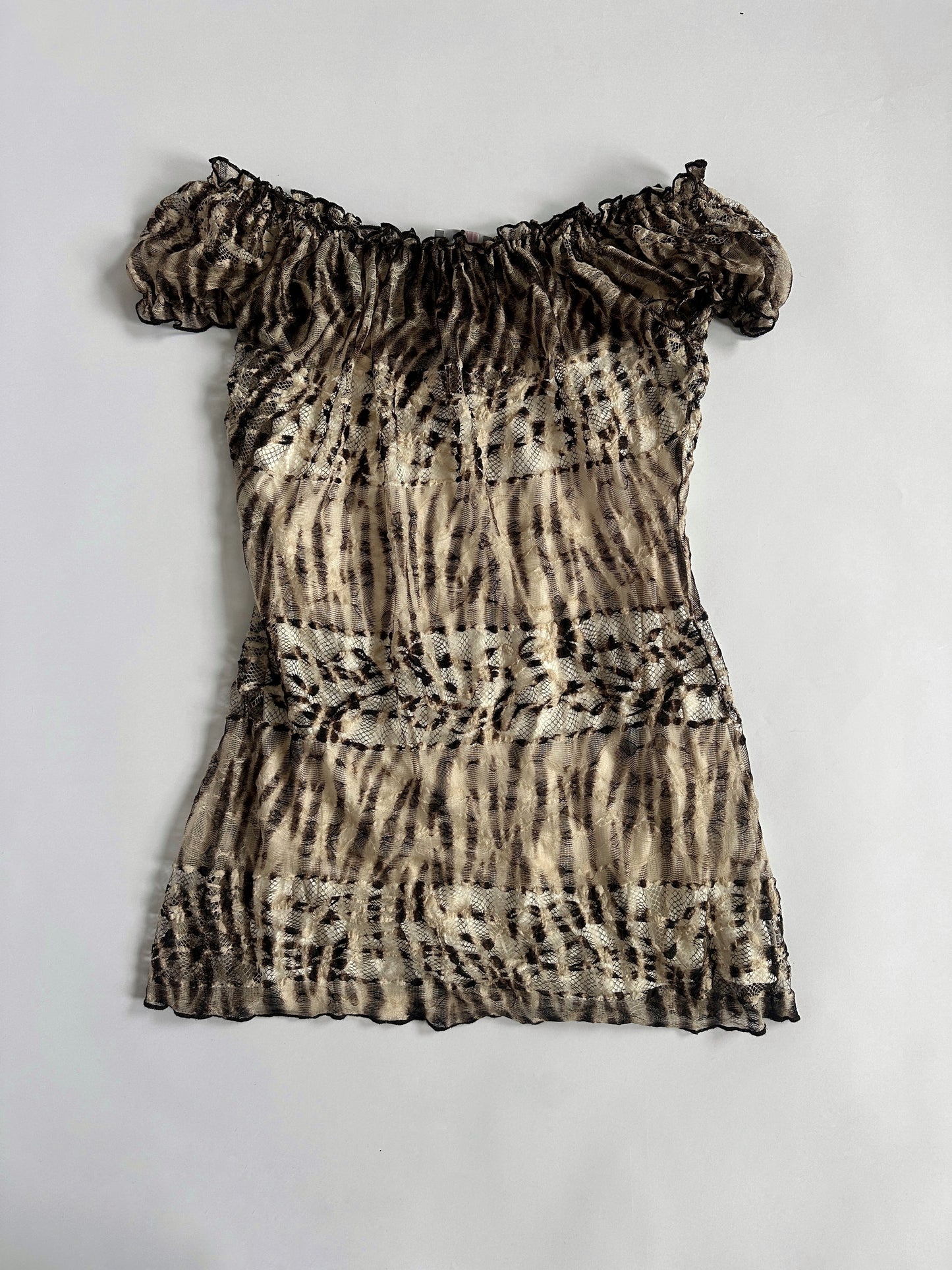 00s Per Una Elasticated Leopard Lace Top