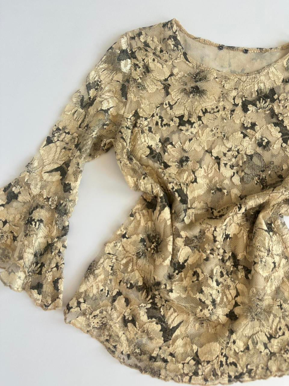 Vintage Gold Lace Top