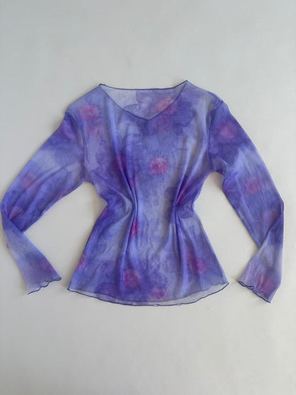 Sheer Floral Mesh Top