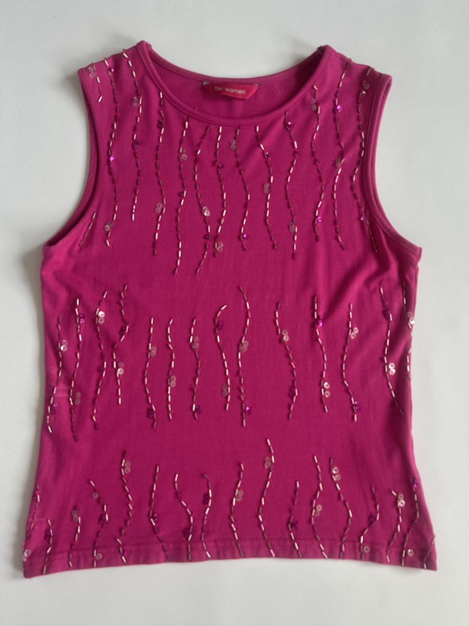 00s Hot Pink Sequin Tank Top
