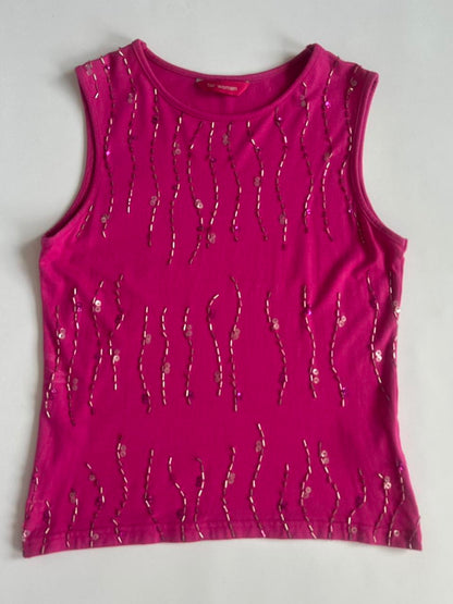 00s Hot Pink Sequin Tank Top