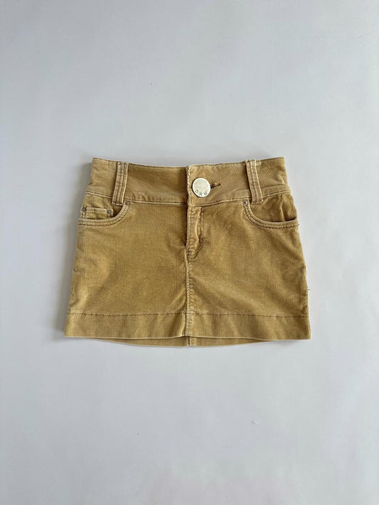 Y2K Beige Cord Mini Skirt