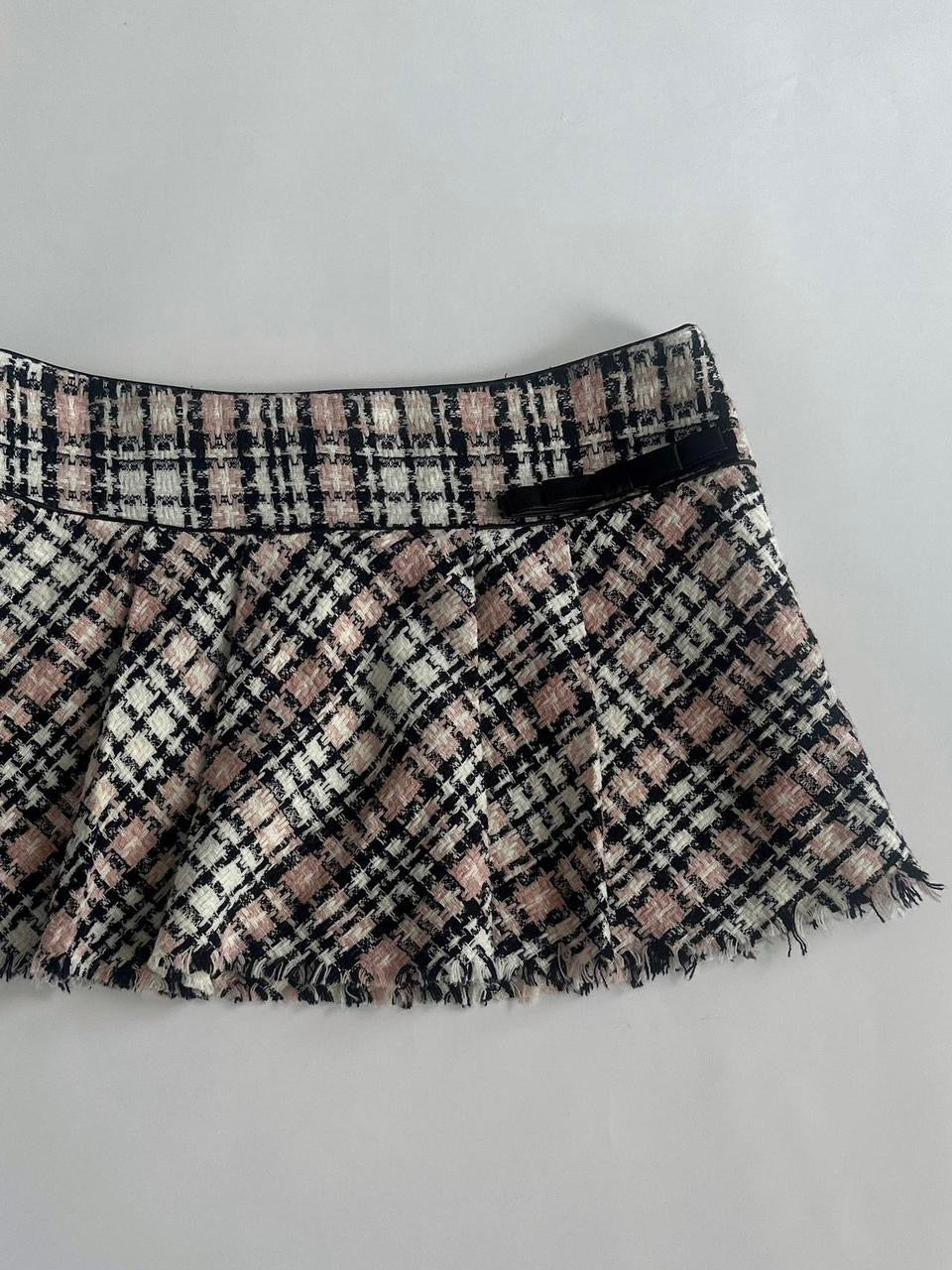 Y2K Jane Norman Boucle Low Rise Mini Skirt