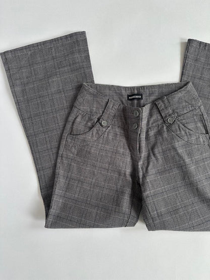 Y2K Grey Check Low Rise Bottoms