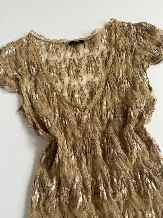 Y2K Sheer Lace Per Una Top