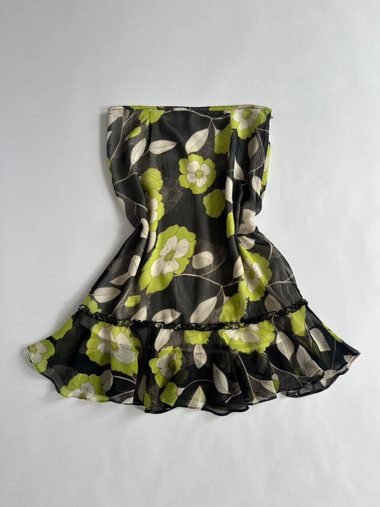 Y2K Brown & Green Low Rise Skirt