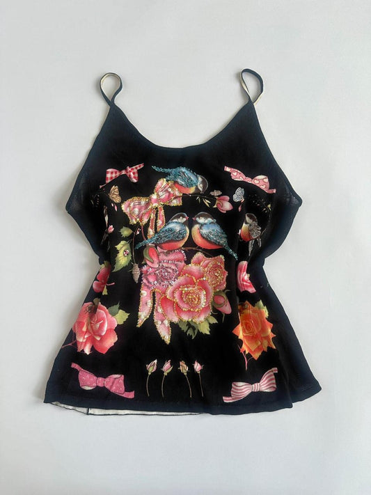 00s Embellished Strappy Cami Top