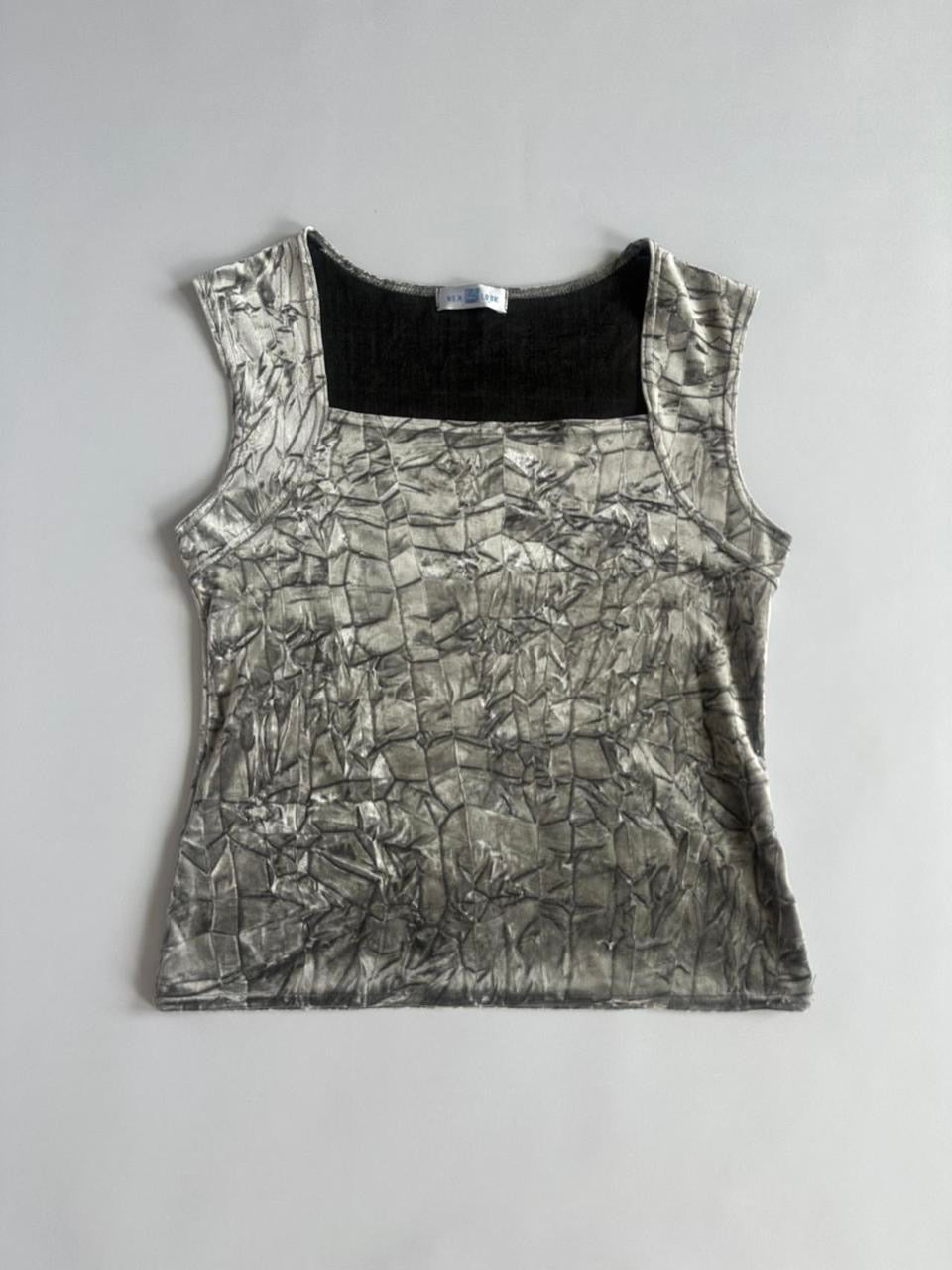 90s New Look Silver Velvet Tank Top