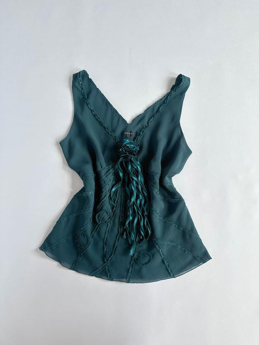 00s Green Sequin Top