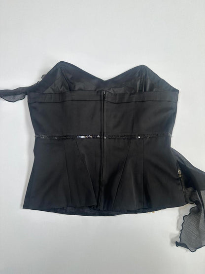00s Next Black Sequin Corset