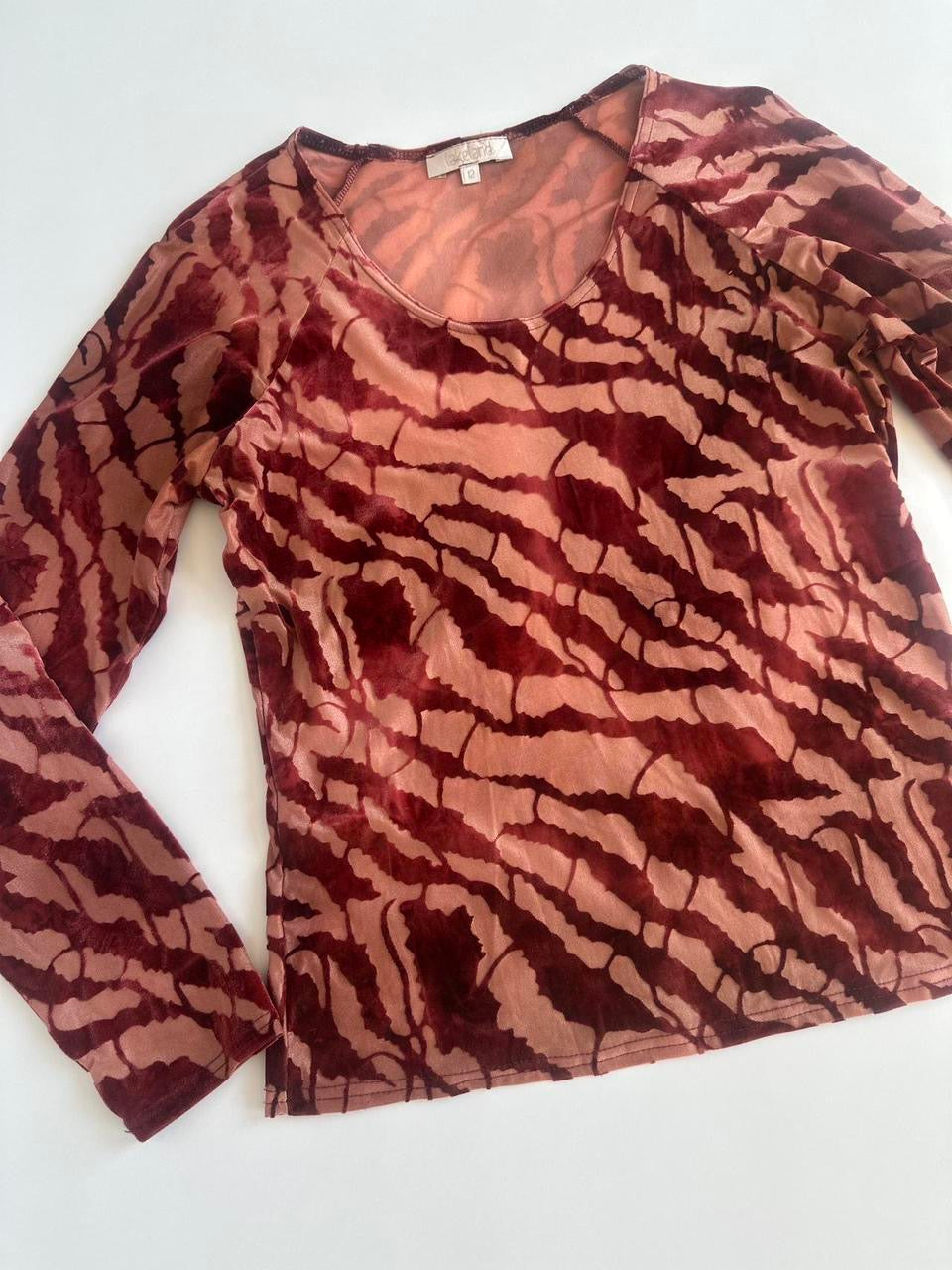 00s Burgundy Flock Top