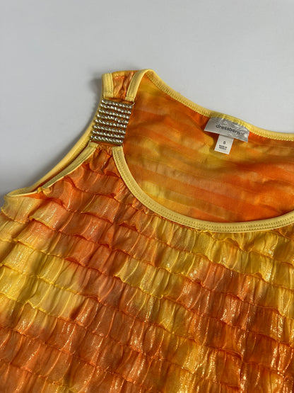 Ombré Irridescent Frill Tank Top