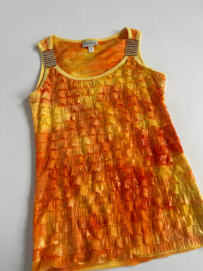 Ombré Irridescent Frill Tank Top