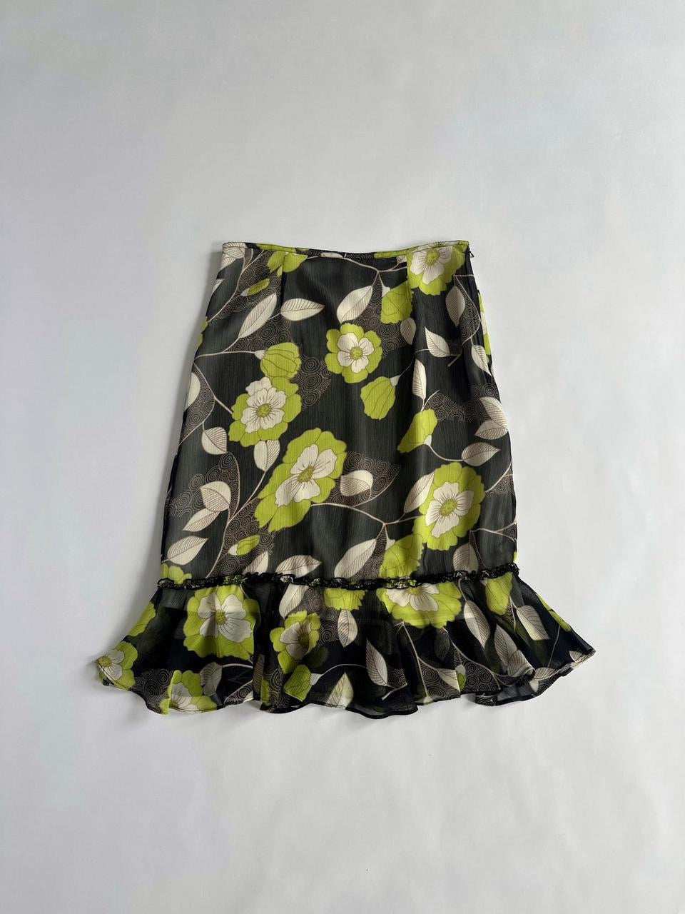Y2K Brown & Green Low Rise Skirt