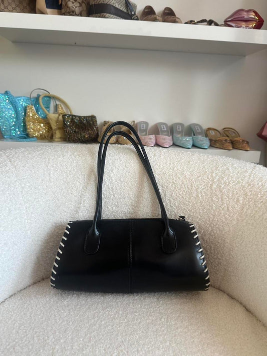 Y2K Overlock Stitch Shoulder Bag