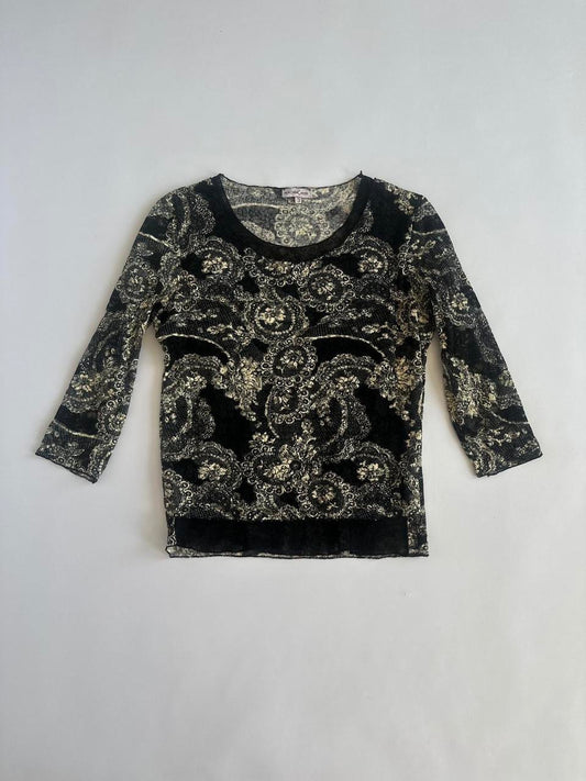 00s Black Lace Top