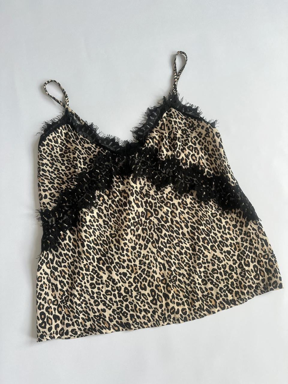 Satin Leopard Print Cami Top