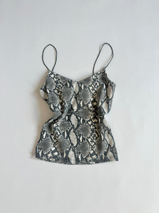 Strappy Grey Snakeskin Cami